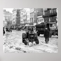 Chasse-neige 1924 de tracteur poster