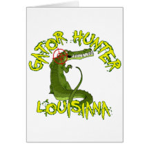 Chasseur Louisiane d'alligator Carte De Vœux