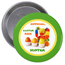 Chasseur officiel d'oeuf de pâques. Bouton de cade Badge