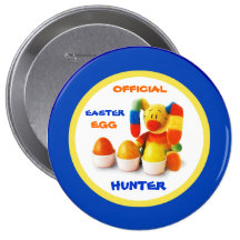 Chasseur officiel d'oeuf de pâques. Bouton de cade Badge