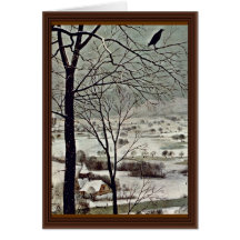Chasseurs dans le détail de la neige (mois de janv carte de vœux