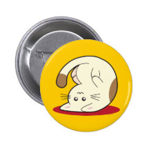 Chat à l'envers badge