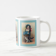 "Chat avec des myosotis des marais 2" cru Tasse