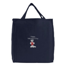 Chat blanc avec la broderie rouge de Valentine de  Sacs En Toile