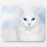 Chat blanc majestueux tapis de souris