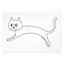 Chat blanc sautant cartons d'invitation