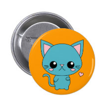Chat bleu mignon de Kawaii Badges Avec Agrafe