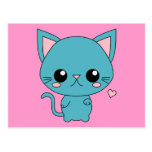 Chat bleu mignon de Kawaii Cartes Postales