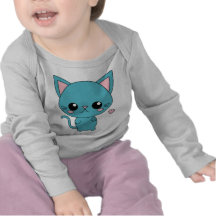 Chat bleu mignon de Kawaii T-shirt