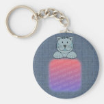 Chat bleu mignon votre photo Keychain Porte-clef