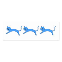 Chat bleu sautant cartes de visite personnelles