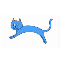 Chat bleu sautant modèle de carte de visite