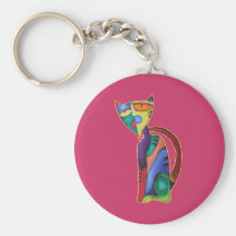 Chat céleste porte-clefs