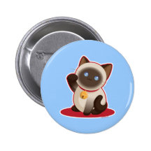 Chat chanceux badge avec épingle