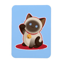 Chat chanceux magnets en rectangle