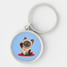 Chat chanceux porte-clés