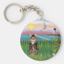Chat (chat tigré) - phare porte-clé