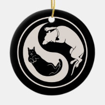 Chat-Chien Yin-Yang Décorations Pour Sapins De Noël