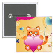 Chat d'amour badges avec agrafe