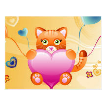 Chat d'amour carte postale