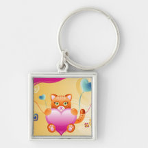 Chat d'amour porte-clefs
