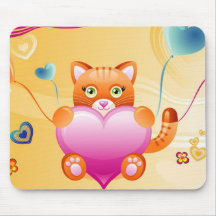 Chat d'amour tapis de souris