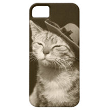 Chat dans le chapeau étui iPhone 5