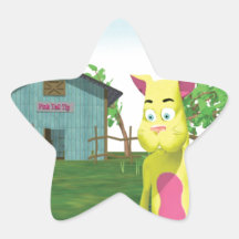 Chat dans le seau de lait sticker en étoile