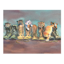 CHAT dans les BOTTES par SHARON SHARPE Carte Postale