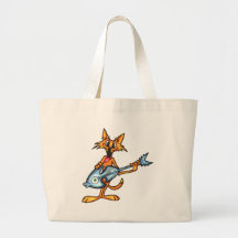 Chat de bande dessinée et guitare de poissons sacs