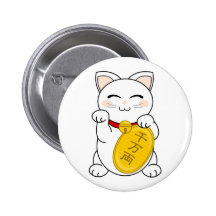 Chat de bonne chance - Maneki Neko Badge Avec Épingle