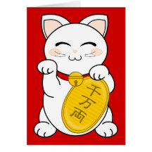 Chat de bonne chance - Maneki Neko Carte