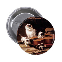 Chat de chatons jouant avec mignon vilain de guita pin's avec agrafe