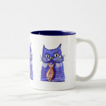 Chat de chemise et de cravate tasse