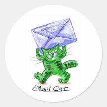 Chat de courrier adhésifs ronds