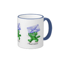 Chat de courrier tasse à café