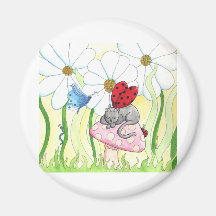 Chat de fée de coccinelle magnets pour réfrigérateur