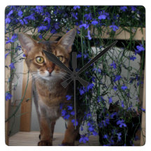 Chat de fleur horloge