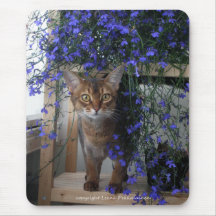 Chat de fleur tapis de souris