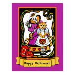Chat de Halloween comme Alice Carte Postale