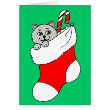 Chat de Kitty dans le bas de Noël Carte