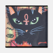 Chat de l'Egypte avec Ankh Aimant