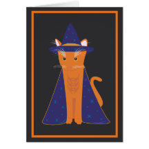 Chat de magicien cartes de vœux