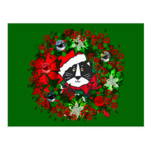 Chat de Noël Carte Postale