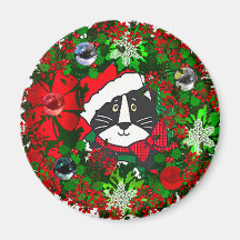 Chat de Noël Magnets