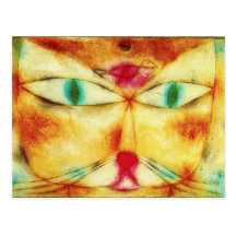 Chat de Paul Klee et carte postale d'oiseau