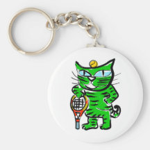 Chat de tennis porte-clé
