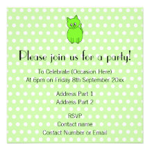 Chat de vert de chaux cartons d'invitation