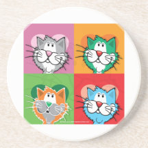 Chat d'édredon d'art de bruit dessous de verre