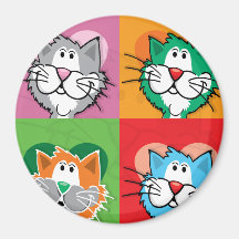 Chat d'édredon d'art de bruit magnets pour réfrigérateur